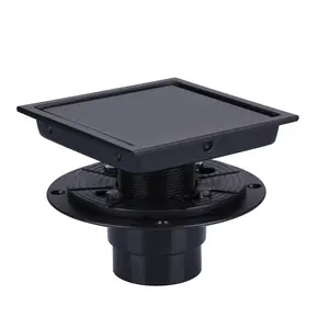 WOWOW 6 in. x 6 in. Stainless Steel Square Shower Drain with Tile-In Pattern Drain Cover