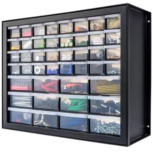 44 Drawer Parts Cabinet, Plastic Drawer Storage for Hardware Crafts, Small Parts, Nuts and Bolts, Tool Storage,  Black Boxes Organiser