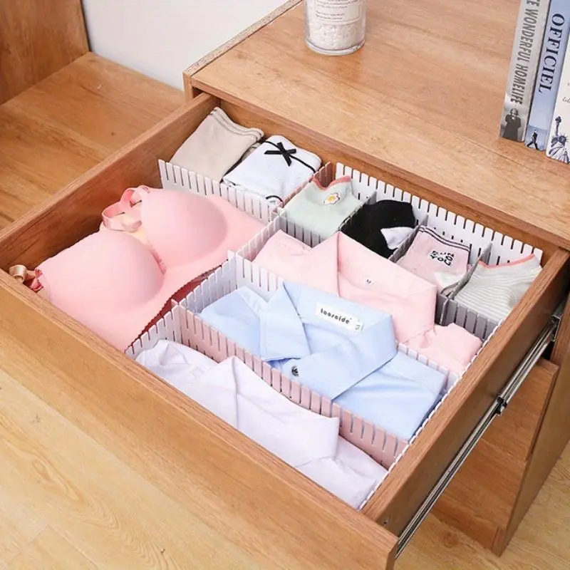 4Pcs Pink Divider Divided Compartments Adjustable Household Bedroom Storage Cabinet Combination Underwear Socks Sundries Cajones Escritorio Drawer Organizer