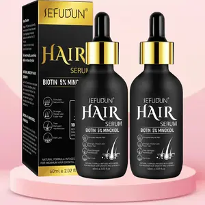 Sefudun Hair Growth Serum, Scalp Treatment Serum, Hair Revival Serum, Natural Herbal Formula, Repairs Split Ends, Nourishes Scalp & Strengthens Hair, Suitable for Men, 2 Bottles