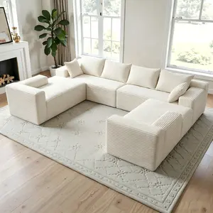 【2 Packages Shipping】138'' Oversized U Shaped Sectional Couches, 8 Seater Modular Boneless Cloud Sofa with Chaise Lounges, 4-in-1 Flexible Combination Deep Seat Corner Large Couch,No Assembly for Living Room summergarden