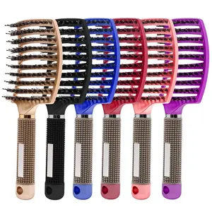 Hair Brush, Scalp Massage Comb, Hairbrush Boar Bristle Nylon Women Wet Curly Detangle Hair Brush Salon Hairdressing Styling Tool, Hair Styling Combs, Detangling Brush