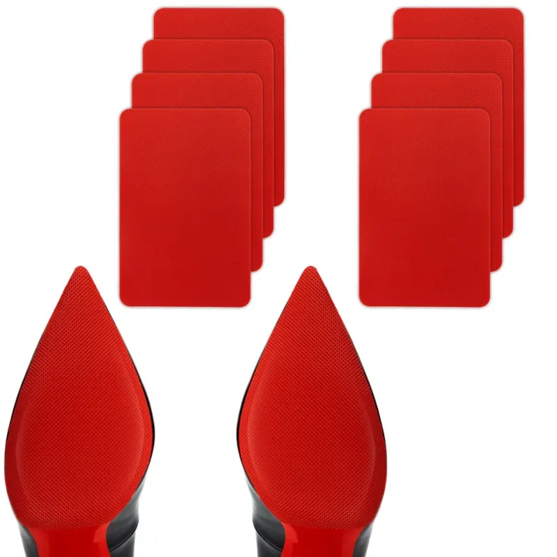 10 sheets Anti‑Slip Wear‑Resistant Rubber Sole Guard Pads, Red Bottom Shoe Sole Protective Sheets for High Heels, Prevent Scratches Noise Reduce Shoe Bottom Replacement Accessories for Daily Footwear Protection