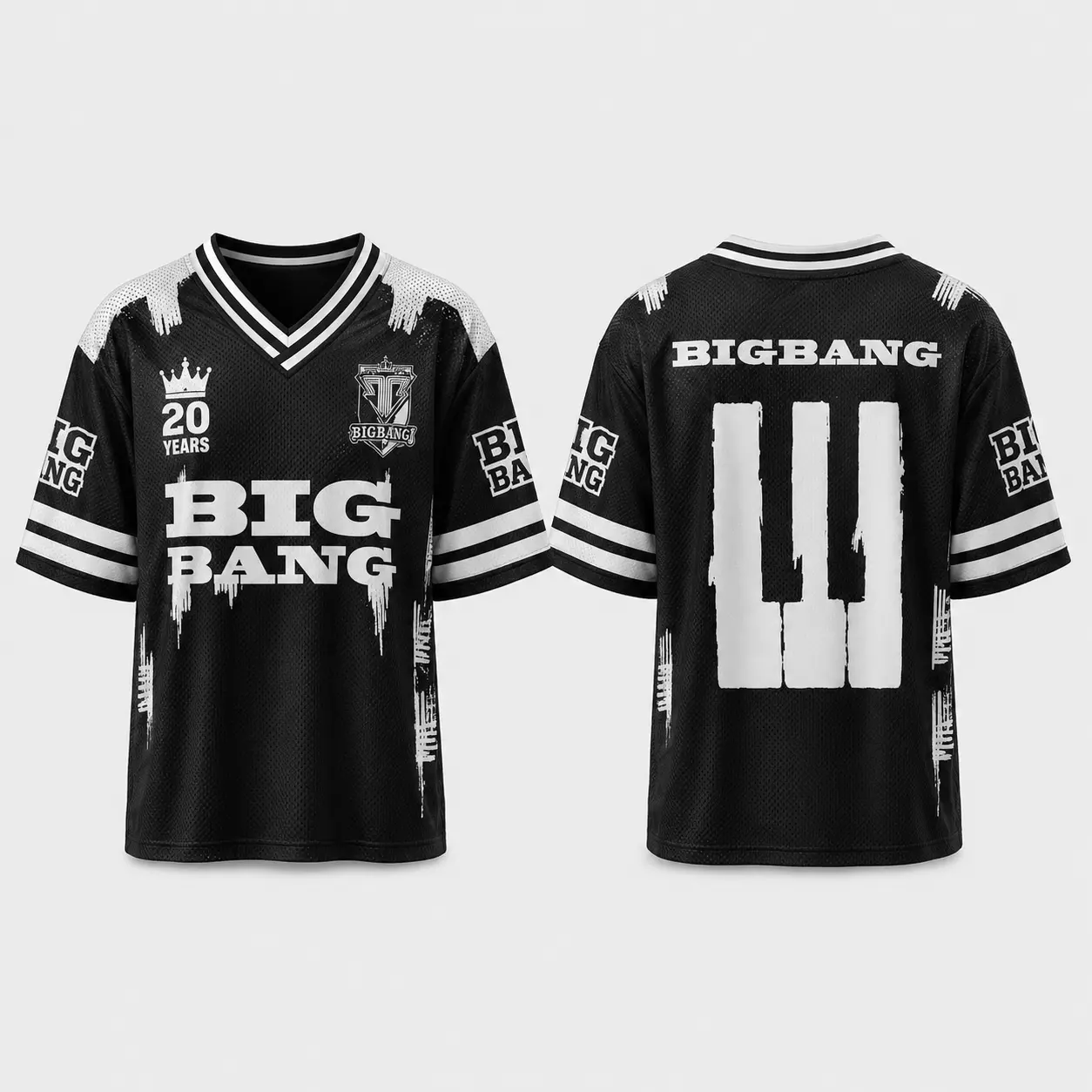 Kpop BIGBANG 20th Jersey Shirt, Kpop Music Fan V Neck Top, Big Bang Inspired Concert Jersey, Unisex Fanwear