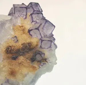 QR Code Fluorite Crystal Cluster Qinglong Mine, China Fluorite Specimen QRF2206
