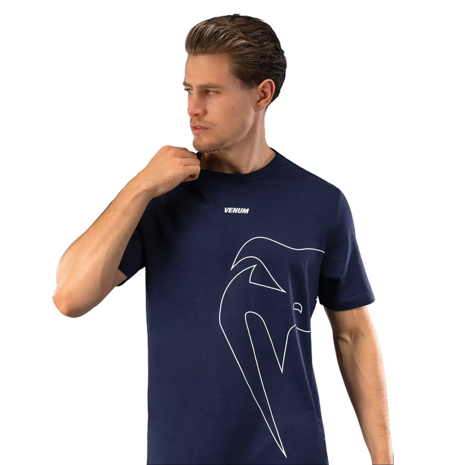 Venum Giant Connect Men's Premium Cotton Short Sleeve Crew Neck Graphic Tee - Fashion Sports Top for Casual Wear, Gym - Machine Washable Menswear Jogger Match