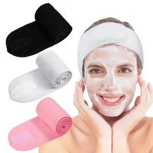 Spa Facial Headband Make Up Wrap Head Terry Cloth Headband Adjustable Towel for Face Washing&Shower, 3 Pieces