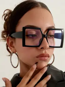 Women's Large Frame Flat Light Glasses, Anti-Fatigue Anti-Glare, Lightweight Durable Frames for Computer Gaming and Home Office