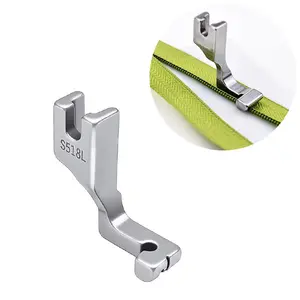 New Upgraded Steel S518L Invisible Zipper Presser Foot for Computerized Lockstitch Machine, Industrial Sewing Machine Single Side Zipper Foot