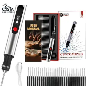 [Costa] Professional Engraving Pen, USB-C Fast Charging Tool with 30 Free Diamond Bits, 3 Speed Settings (8000-21000 RPM), Easy to Use for Personalized Gifts & Practice Canvases, Usb-C Charging