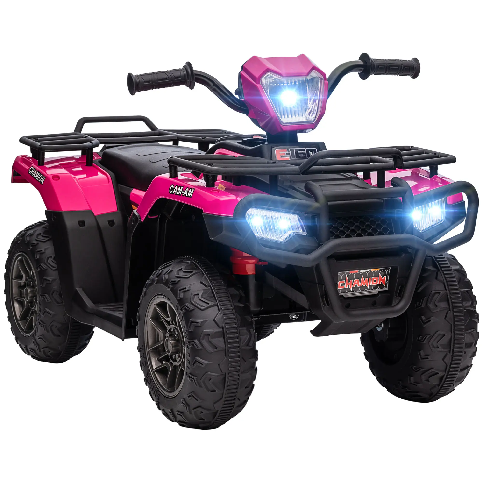 Aosom 6V/12V Ride on ATV for Kids, Kids Electric 4 Wheeler 2.5MPH with Headlight, Music, MP3, Treaded Tires, Battery Powered Kids Quad for Toddler 3-5 Years