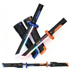 Colorful Light-Up Sword Toy Set, Cool LED Effects, Laser Blade, Light Up Saber, Usb Rechargeable Lightsaber, Includes Box, Battery-Powered, Ages 3+, Boy Toy Knife and Sheath
