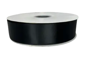 1 1/2"  Black Satin Ribbon Double-face 100 Yds