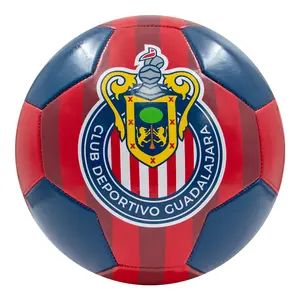Voit Club Guadalajara Football Ball, Recreational-Use Size 5 Soccer Ball, Red & Blue, Football Balls
