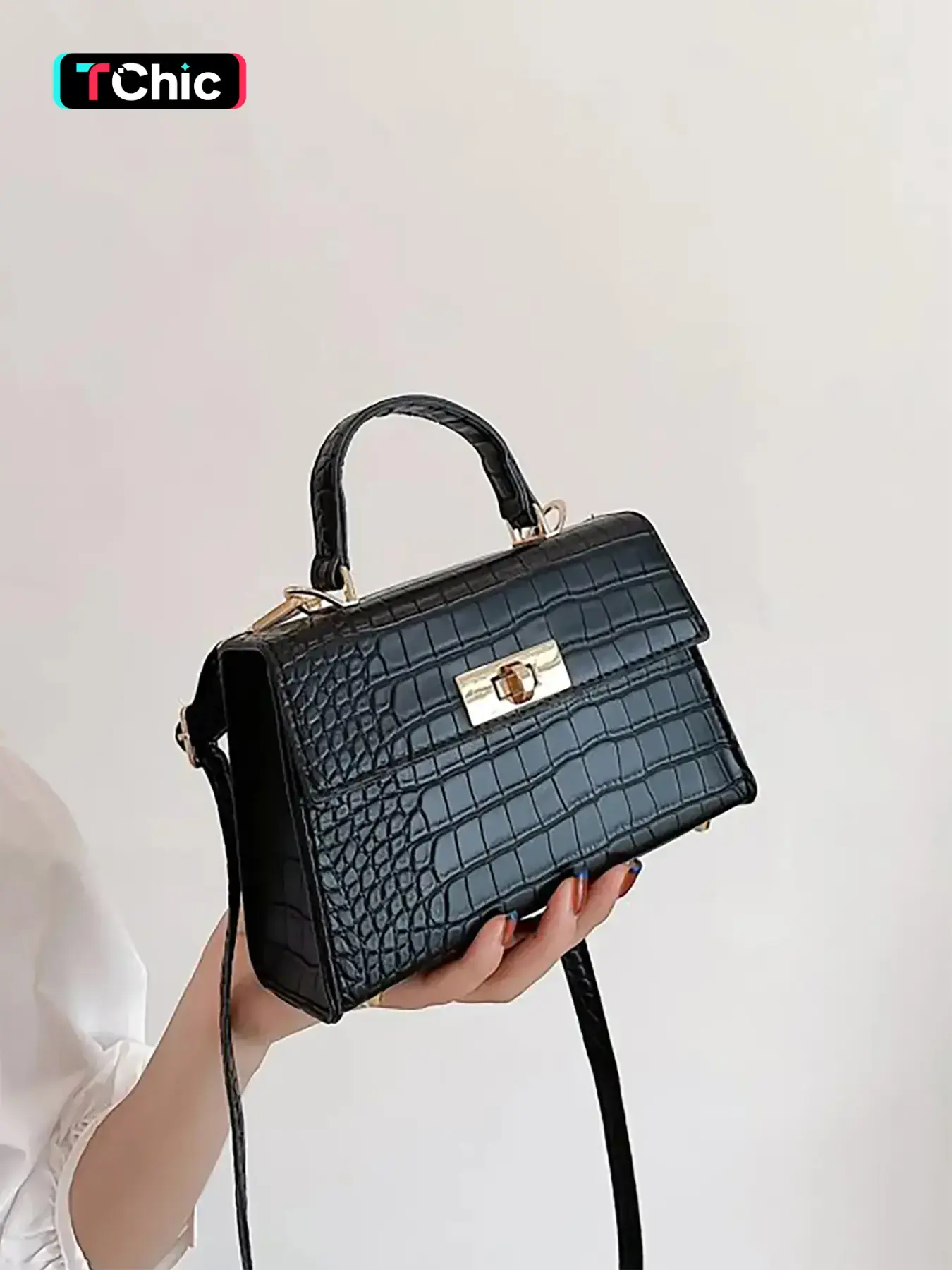 Women's Crocodile Pattern Mini Handbag, Casual Trendy Stylish Crossbody Bag, Fashionable Bag for Daily Use, Minimalist Crossbody Bag, PU Leather Bag, Handbag Shoulder Bag, Crossbody Shoulder Purses, Cross Body Bags, Fashionable Patterned Bag