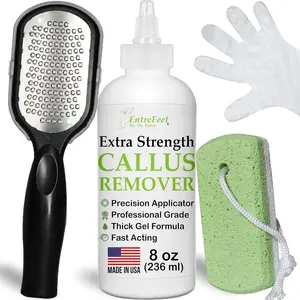Dr. Entre's Callus Remover Gel Kit for Feet: Foot File, Pumice Stone, 5 Glove Pairs for Gel Application, Spa Kit, Foot Care, Pedicure Tools, Scrubber, 8oz