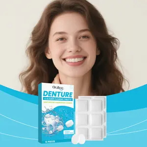 Oralhoe Denture Cleaning Effervescent Tablets, Clean Dirt Care Comfortable Teeth Care, Oral Hygiene Solution for False Teeth