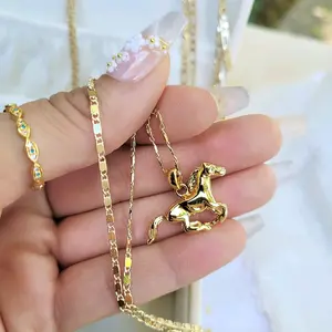 Horse Pendant Necklace 18k Gold Filled Nickel Free Hypoallergenic Women's Animal Jewelry Fashion Gift for Her 16" 18" 20" 22" 24" Chain Lengths