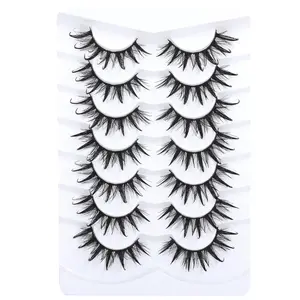 Manga Lashes Anime False Eyelashes Wispy Cosplay Eyelashes 18MM Spiky Doll Lashes Faux Mink Makeup Daily Fluffy Cosmetic Lash Extensions Synthetic