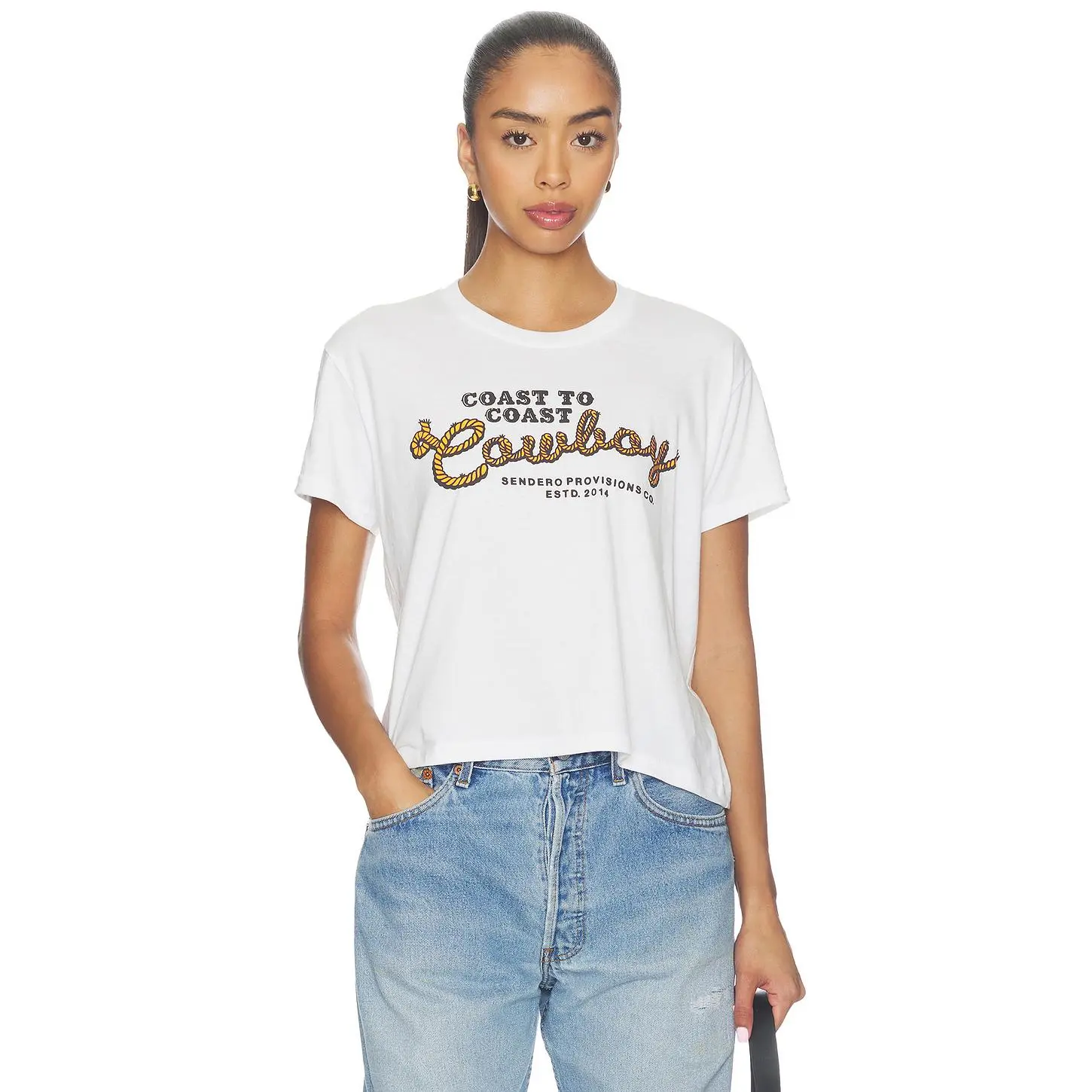 Sendero Provisions Co. Coast To Coast T Shirt in Vintage White