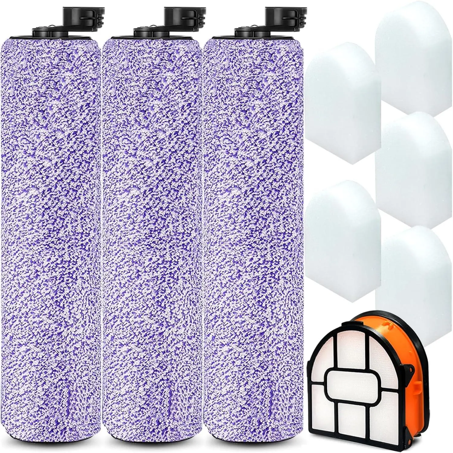 WDB1F2 Replacement Brushroll & Filte Bundle for Shark HydroVac WD101 WD201 WD100 WD200 AW201 WD200C WD201C WD101C AW261 wd160 XL 3-in-1 vacuum cleaner, compare parts WDB1, WDB2, WDFF1, WDFF2, WDB1F2