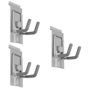 Slatwall 55 lbs. Locking Small J Hook (3-Pack) - Versatile Tool for Organising Your Space - Organiser