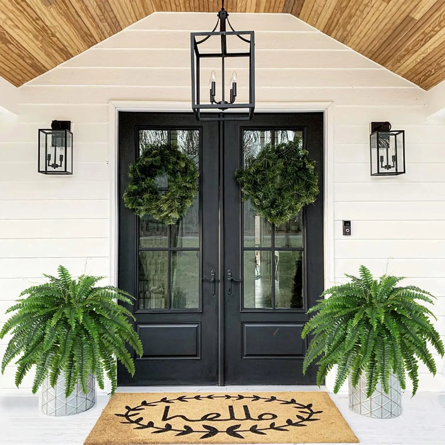2 PCS Large UV-Resistant Artificial Ferns-Elegant Artificial Plants Suitable for Indoor and Outdoor Decoration,Perfect for Outdoor Flower Pots,Indoor Greening,Balcony,Garden,Living Room and Wedding Decoration,House Plants Decor, No Maintenance Needed