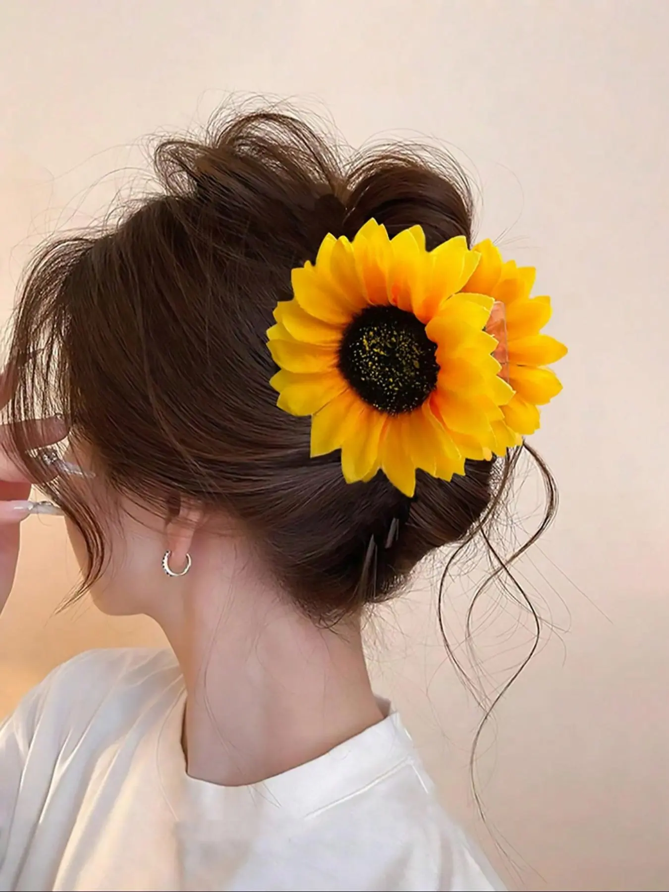 Sunflower Designed Hair Clip, Hair Flower Clips, Simple and Refreshing Multifunctional Accessory, Perfect for Casual Hairstyles and Tying Braids and Ponytails, Floral Hair Clips