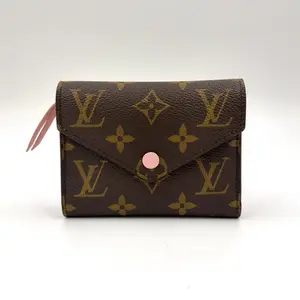 Pre-owned Louis Vuitton leather Shoulder Bags Monogram Victorine Wallet pink