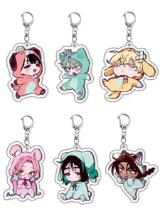 New Trendy Korean Cartoon Alien Stage Chibis Keychain Series, Digital Keychains for Men and Women, Backpack Accessories