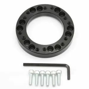 0.5" Steering Wheel Hub PCD Adapter Spacer Kit, Black Aluminium Alloy 12mm Steering Wheel Fit for Momo Nardi OMP Sparco Universal