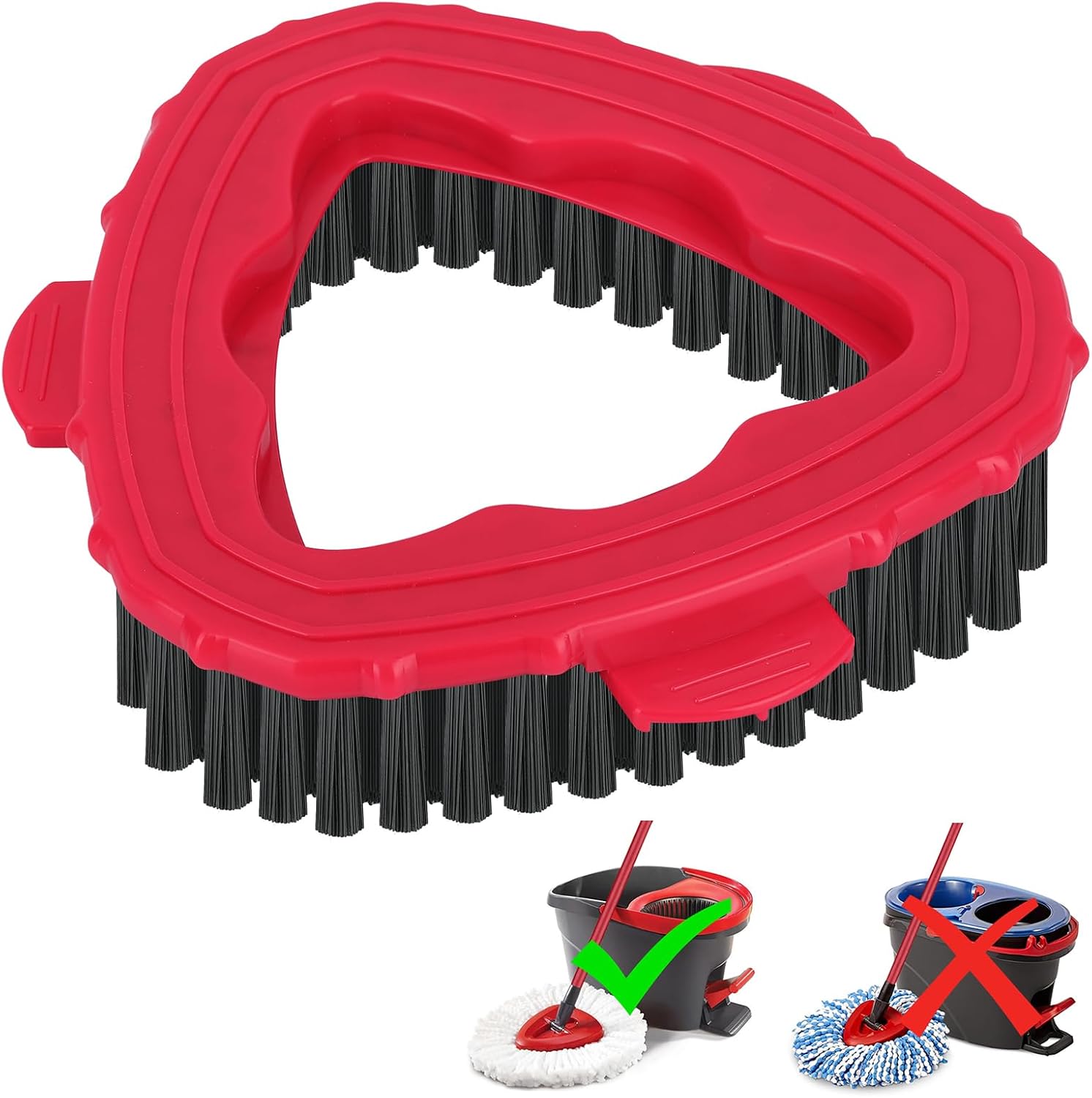 Spin Mop Scrub Brush Head for Cleaning O Ceda EasyWring 1-Tank System – Hard Bristle Brush Scrub Attachment for oceda Scrubber mop Head for Bathroom,