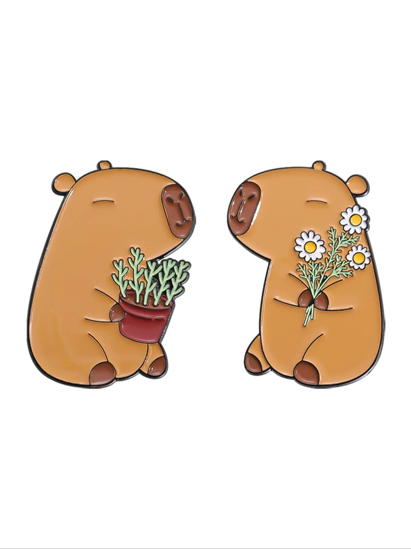 Cute Capybara Design Brooch, Enamel Pin Cute Collectible Suitable for Backpacks, Jeans, Scarves, Hats Decoration, Trendy All-match & Exquisite Brooch for Birthday Gift
