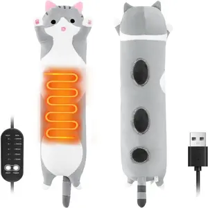 Cat-Shaped Heating Pad, Adjustable Heating Temperature, Relieves Menstrual Pain, Portable USB Powered Electric Heat Pad, Cute Plush Toy, Fun Gift for Women Teens Kids
