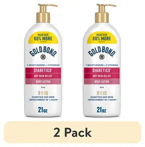 (2 Pack) Gold Bond Diabetics' Hand Moisturizer and Body Lotion for Dry Skin with Aloe, 21 Oz Chattem Inc.
