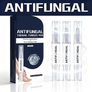 Antifungal Toenail Fungus Pen 3-Pack 25% Undecylenic Acid Menthol Infused Formula for Thickened Fragile Nails Precise Application Non-Greasy Feel Botanically Enhanced