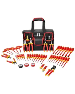 Insulated Screwdriver Set, 50-Piece Insulated Tools For Electricians 1000V Safety Rated, VDE/IEC Hand Tools With Magnetic Tips, Non-Slip Ergonomic Grips, CR-V Steel, For Electrical Installation And Maintenance