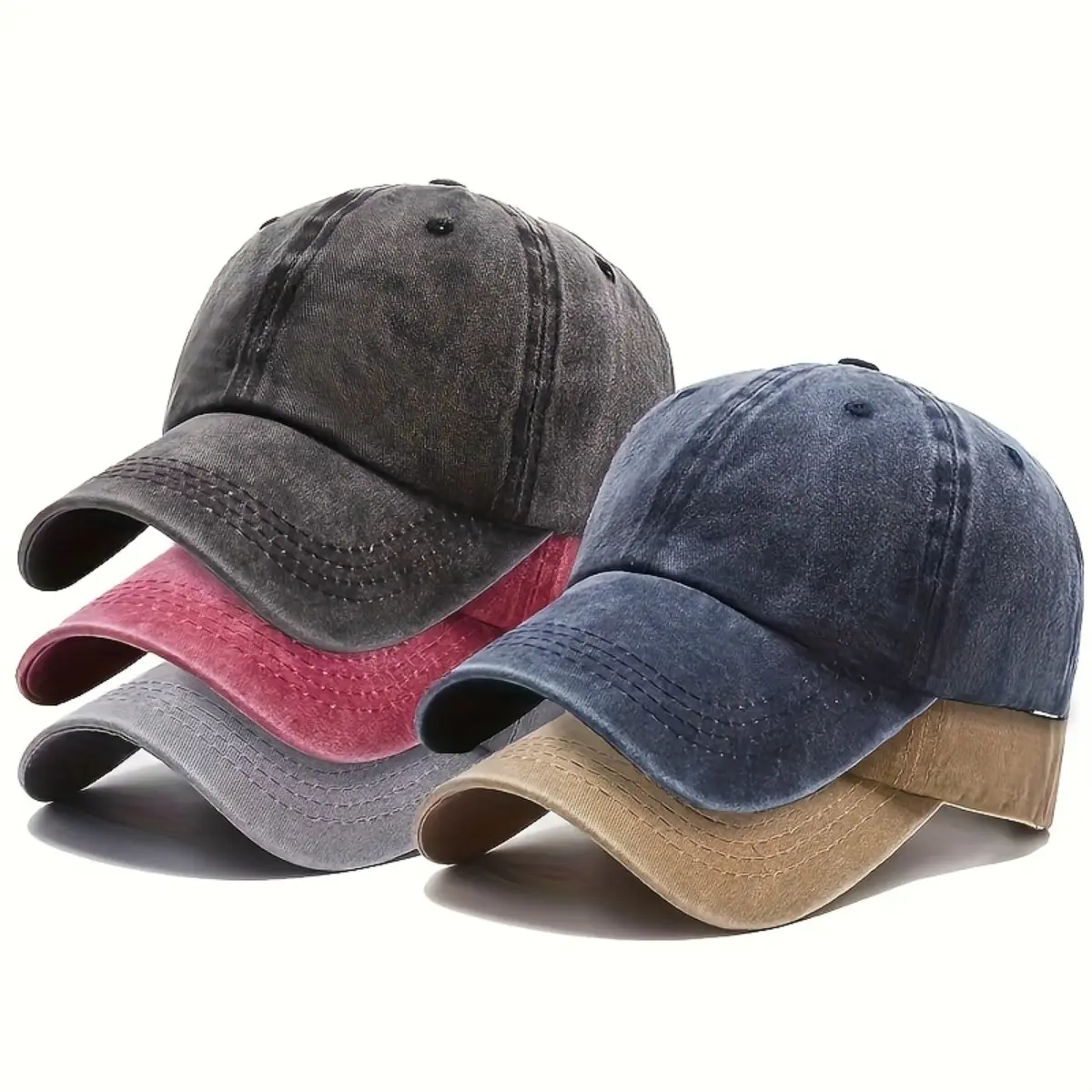 1-5 Pack Vintage Washed Cotton Baseball Cap Adjustable Classic Soft Dad Hat for Men Women Outdoor Casual 1-5 Pack Vintage Washed Cotton Baseball Cap Adjustable Classic Soft Dad Hat for Men Women Outdoor Casual