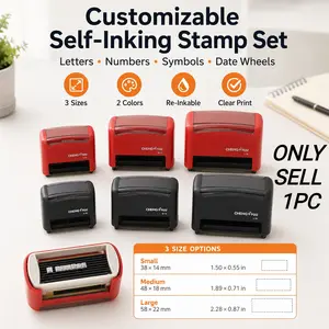 Adjustable Self-Inking Date Numbering Stamp Set, Alphabet Letter Number Symbol Combination Press Stamp with Clear Print, DIY Craft Rubber Seal for Office Documents, Records, Receipts, Scrapbooking, Calligraphy Lovers, School Home Business Supplies