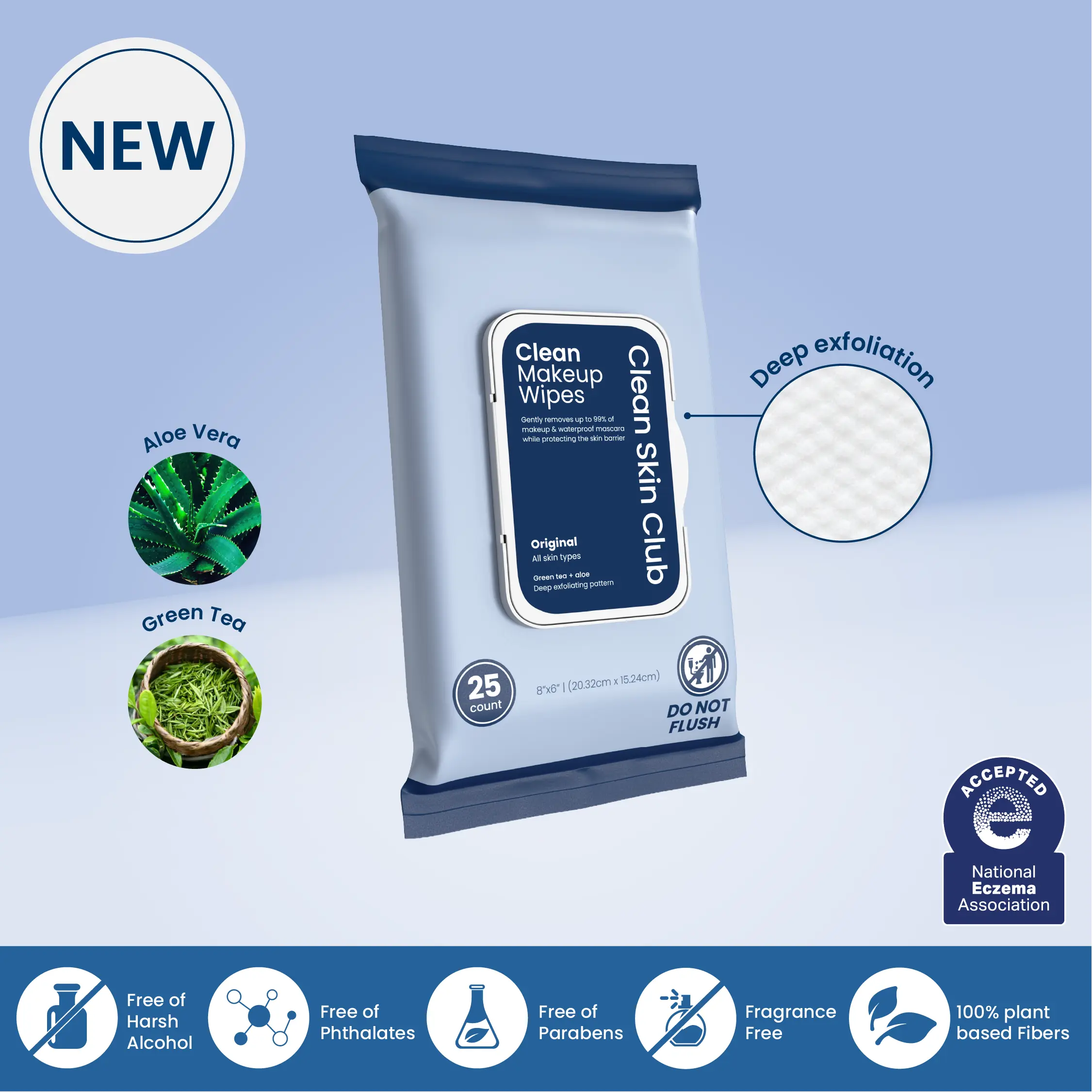 Clean Makeup Wipes Original 25ct: Gentle, Non-Irritating Removal for All Skin Types