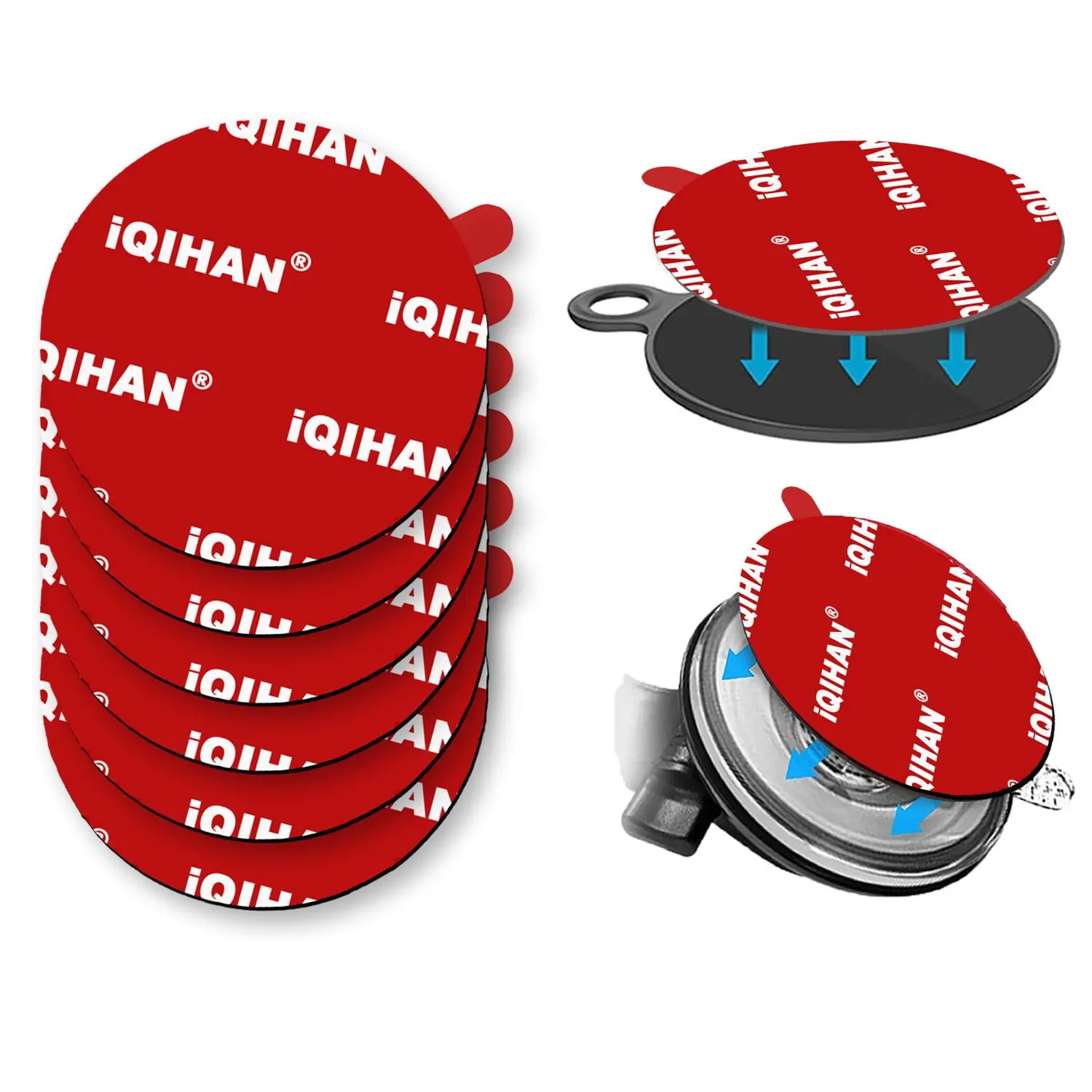 Car Dashboard Pad Mounting Disk Adhesive Replacement Kit, IQihan Double-sided Stickers for Suction Cup Dashboard Phone Holder & Sucker Car Mount & Dash Cam, Camera Accessories