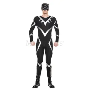Music Legs 76652-M Panther Mens Costume, Black & Silver - Medium - 2 Piece