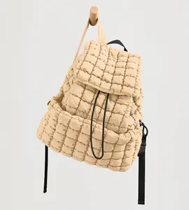 ODODOS Quilted Backpack for Women Lightweight Puffer Hiker Pack Drawstring Padding Travel Gym Bag