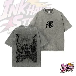 Luffy from One Piece is wearing--a Short Sleeve Cotton Unisex Retro Wash Tee.