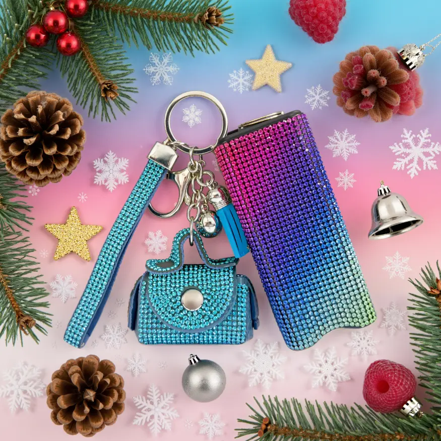 Sparkly Decorative Keychains for Women, Bling Keychain Set,Cute Key Organizer Accessories, Stylish Home Entryway Decor Gift Lightweight,sohochic