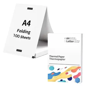 Thermal Printer Paper 8.27 X 11.69 Inches A4 Size 100 Sheets Foldable Thermal Paper Stationery Office Supplies for Office Contracts Resumes Agreements Homework