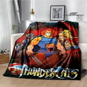 Thundercats Cartoon Printed Blanket Ultra Soft Flannel Cozy Warm Bedroom Couch Sofa Home Picnic Throw Bed Lining Decor Decorative Throw Perfect Birthday Gift Christmas Gift for Retro Fans Kids Adults Trending Must Have Nostalgic 80s Aesthetic Style