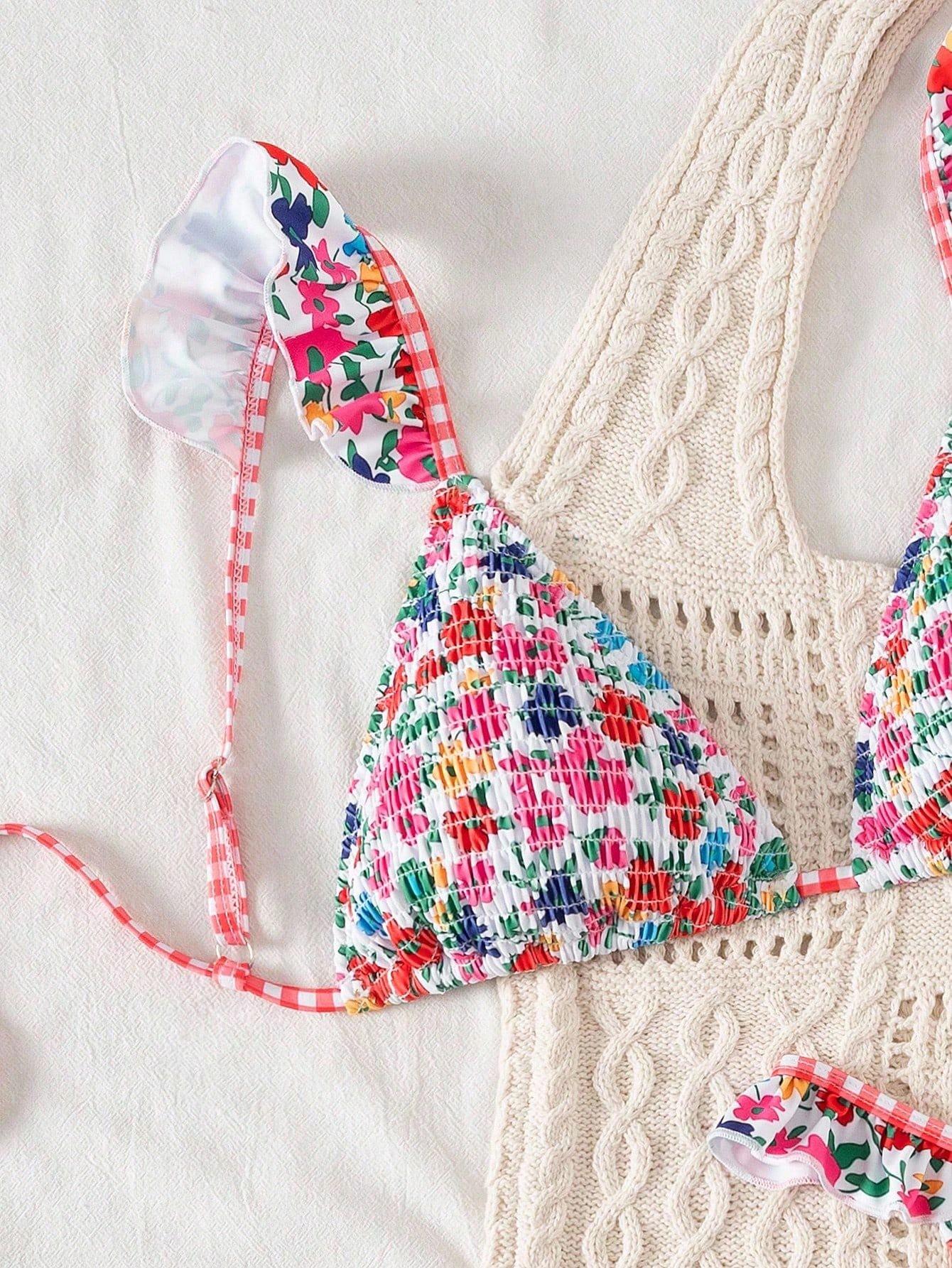 Two-Piece Set Women's Pineapple Print Bikini Set, Casual Fruit Print Swim Top & Swim Bottom, Ladies Summer Swimsuit Beachwear Fit for Beach Holiday Vacation