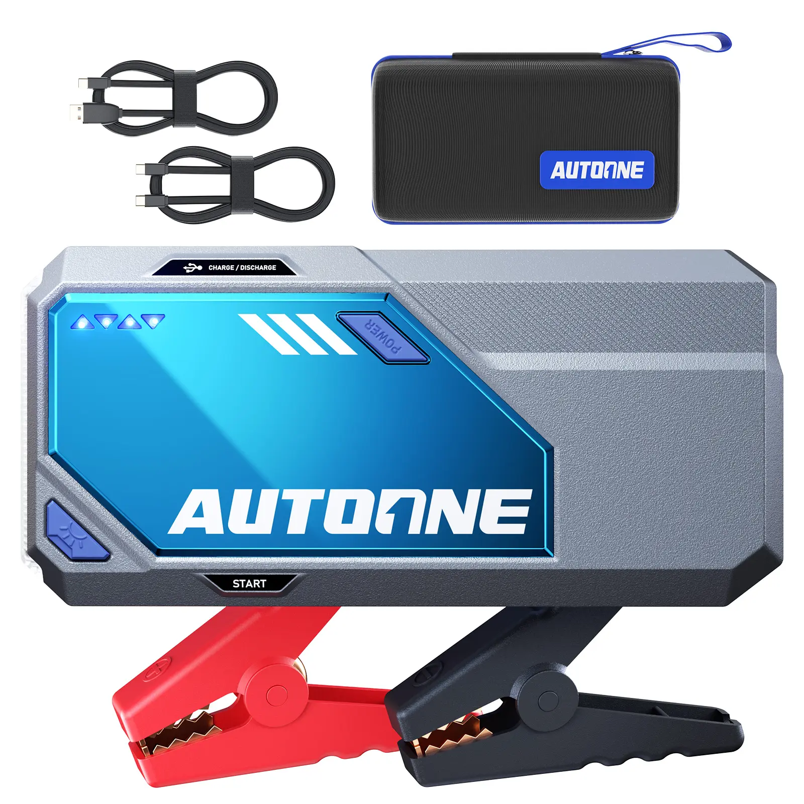 AUTOONE M4-M5 Car Jump Starter Booster - 12V Portable Charger, 20000mAh True Capacity, 8500A Peak, 16000mAh, 168W DC Output, Type-C Fast Charging, Clamp-On Cables, Electroplated Armor, Giftable Box, Lifetime Support for Drivers, Car Jump Starters