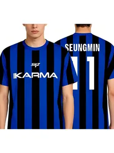 2026Kpop H-Hyunjin T-shirt S-SKZ Karma Jersey Leisure Wandering Korean Fans Men and Women 3D Printed Round Neck T-shirt Harajuku Streetwear Top